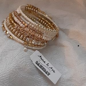 Anna and Ara gold and white bracelet
